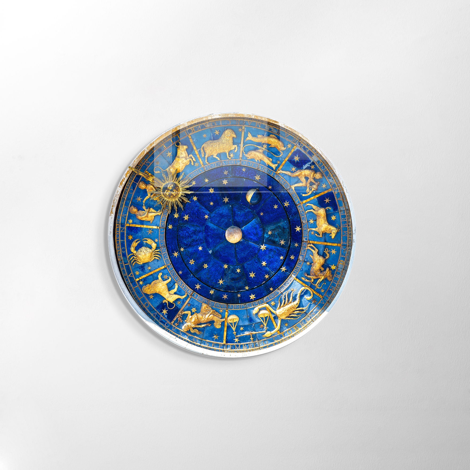 Pintura Decorativa em Vidro Temperado Multicolor - 60cm de Diâmetro, Espessura 4mm