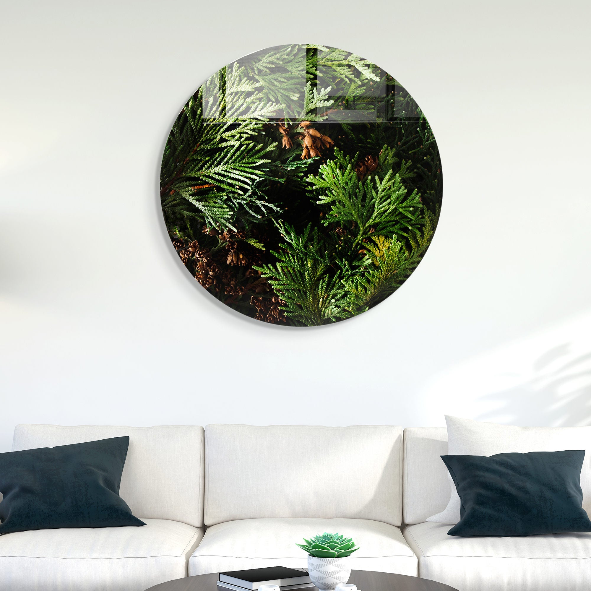 Pintura Decorativa em Vidro Temperado Multicolor - 60cm de Diâmetro, Espessura 4mm