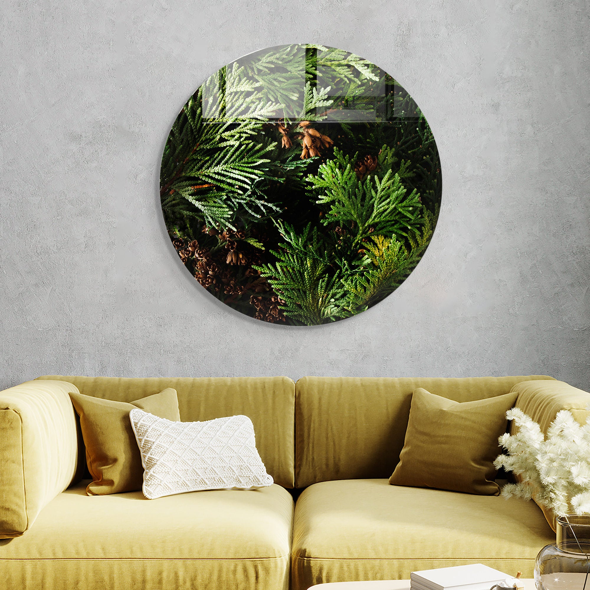 Pintura Decorativa em Vidro Temperado Multicolor - 60cm de Diâmetro, Espessura 4mm