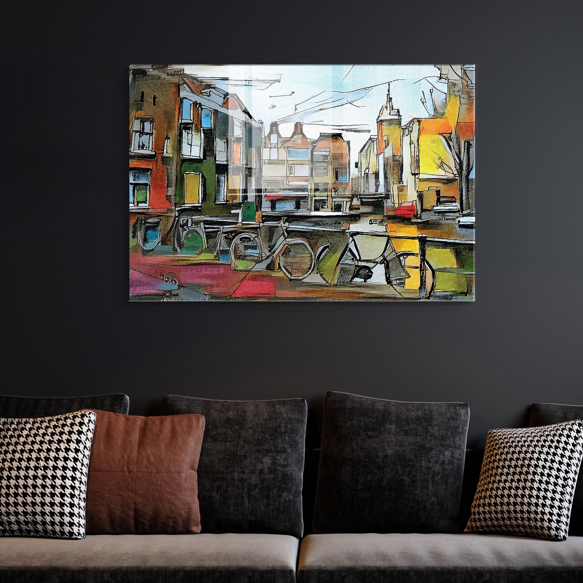 Quadro Decorativo em Vidro Temperado Multicolor 50x70cm - Arte Moderna para Transformar o Seu Espaço