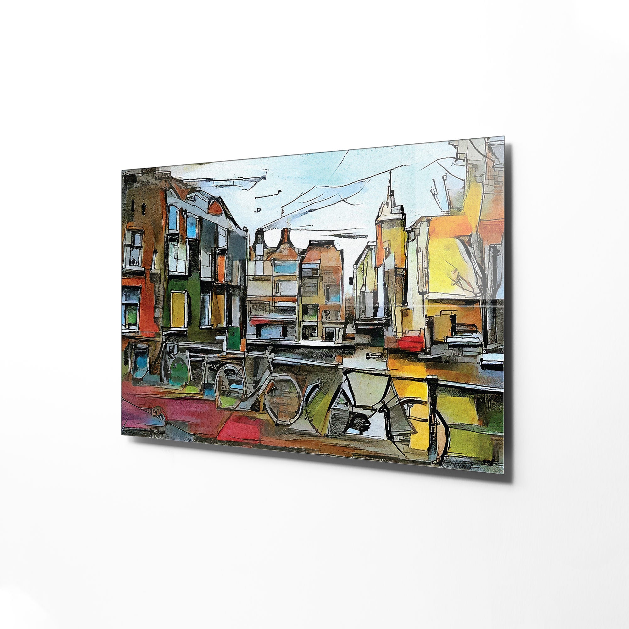 Quadro Decorativo em Vidro Temperado Multicolor 30x45cm - Arte Moderna para Decoração de Interiores