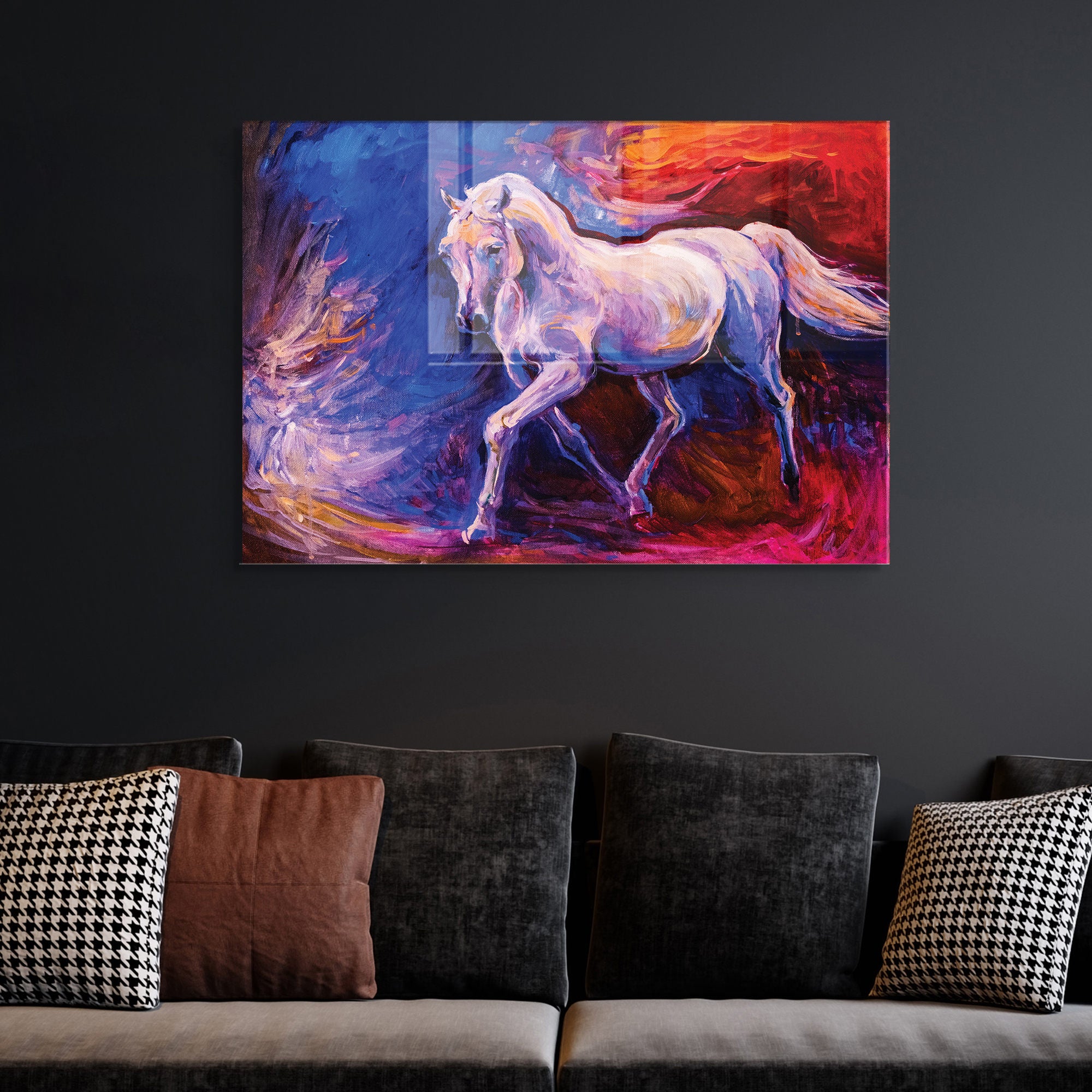 Quadro Decorativo em Vidro Temperado Multicolor 30x45cm - Arte Moderna para Decoração de Interiores