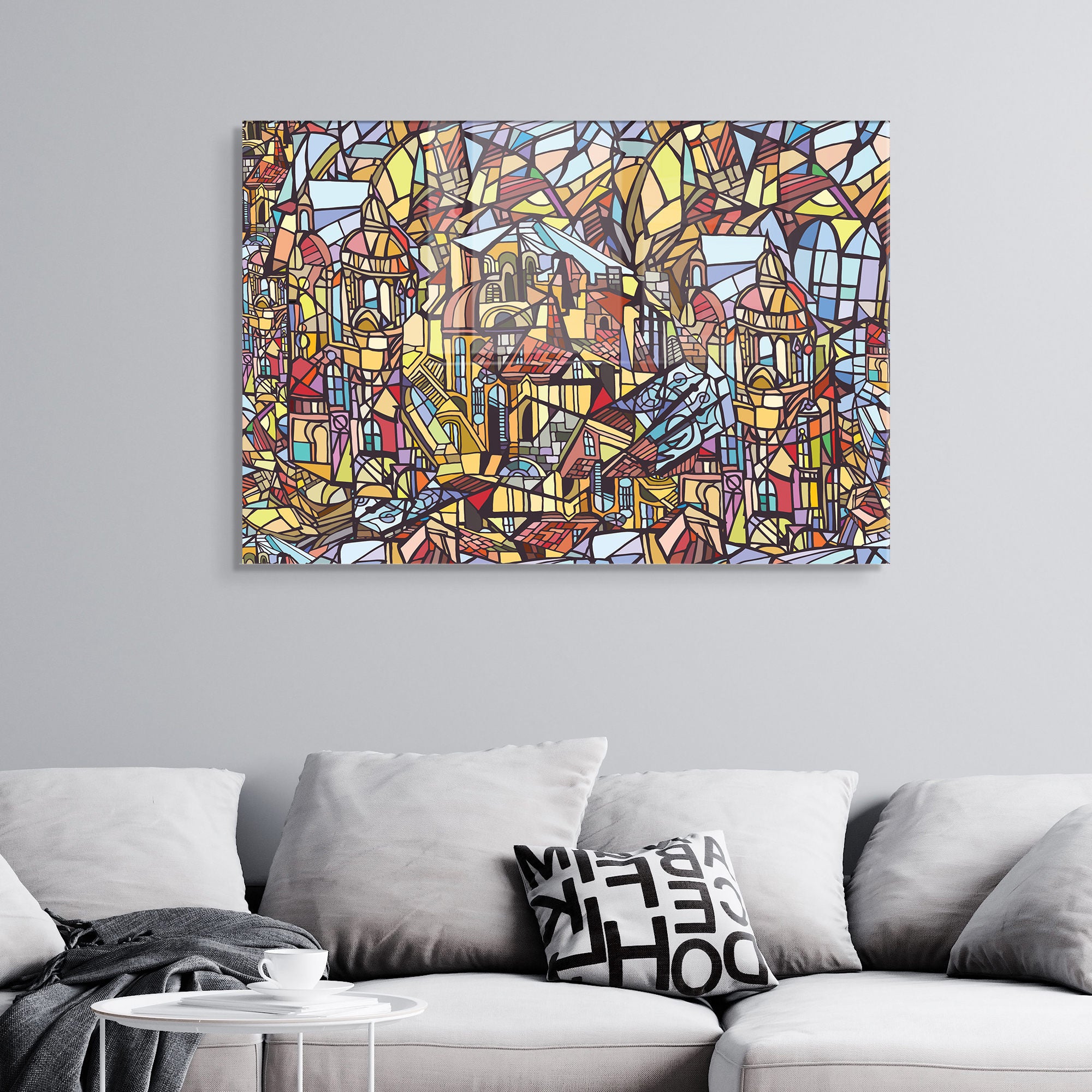 Quadro Decorativo em Vidro Temperado Multicolor 70x100cm - Arte Moderna para Transformar o Seu Espaço