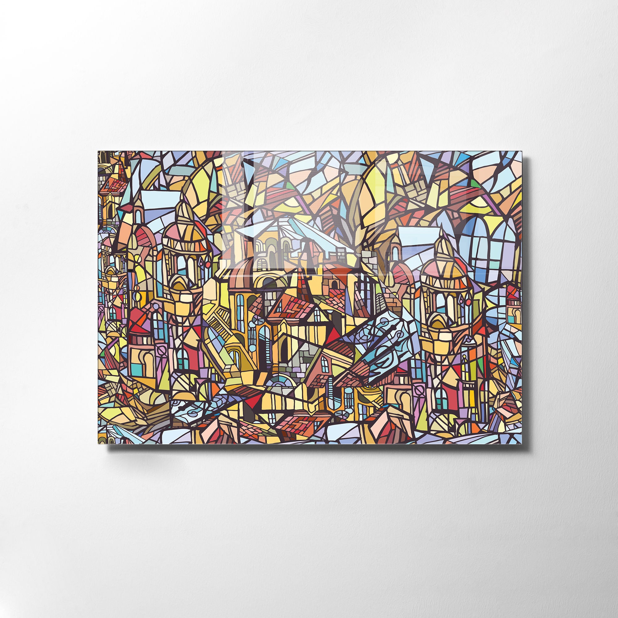 Quadro Decorativo em Vidro Temperado Multicolor 70x100cm - Arte Moderna para Transformar o Seu Espaço