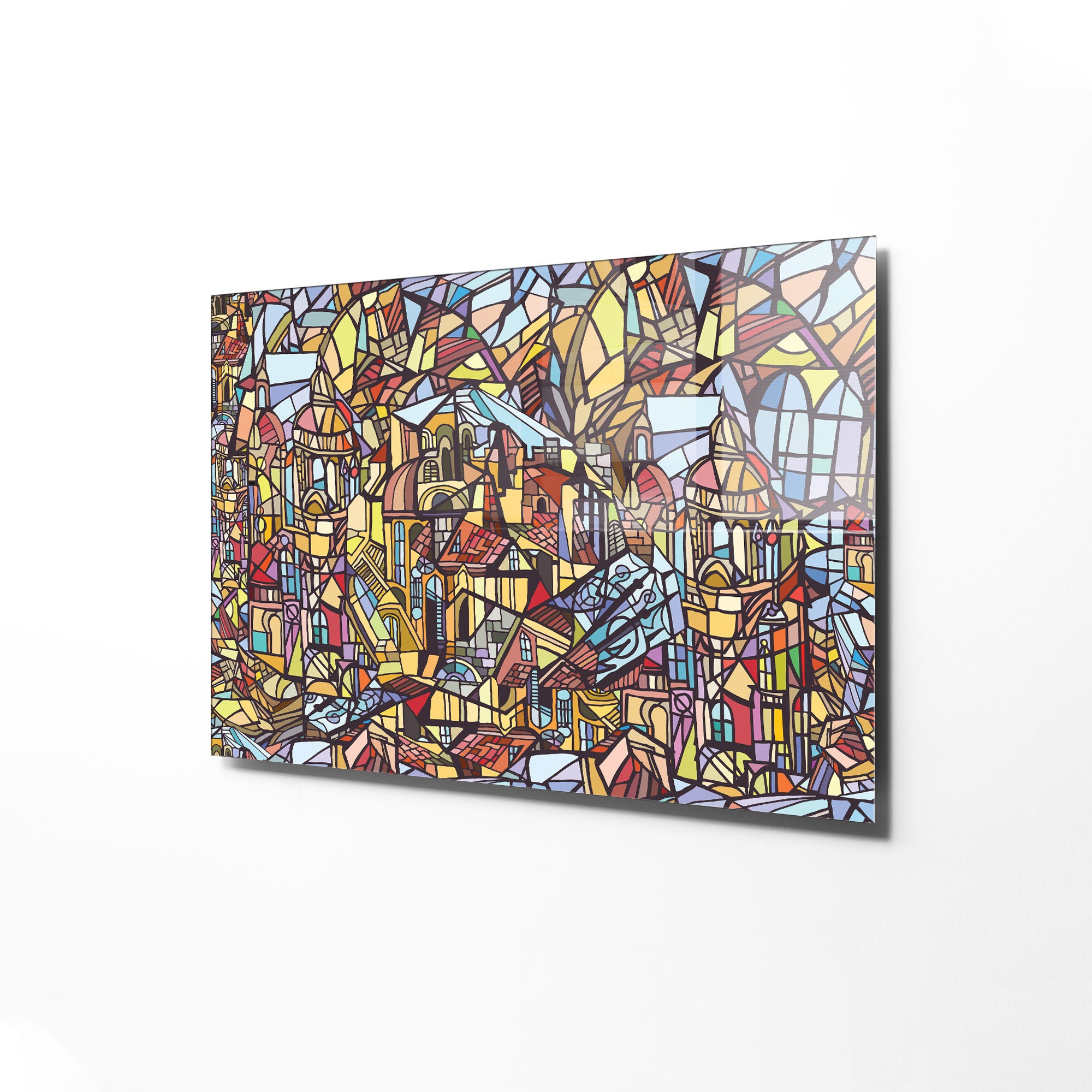 Quadro Decorativo em Vidro Temperado Multicolor 70x100cm - Arte Moderna para Transformar o Seu Espaço
