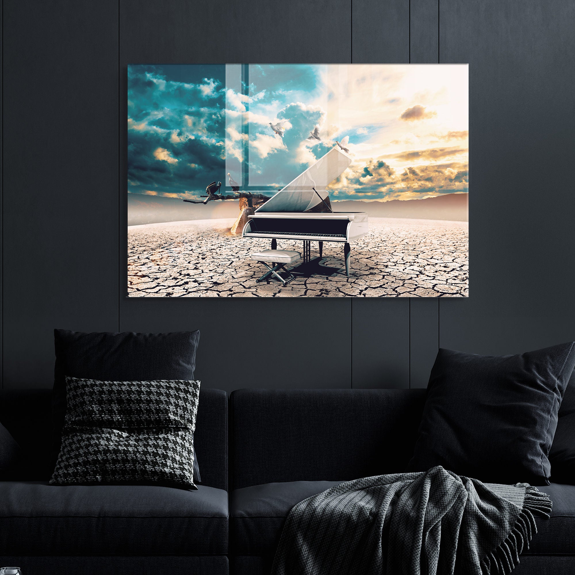 Quadro Decorativo em Vidro Temperado Multicolor 50x70cm - Arte Moderna para Transformar o Seu Espaço