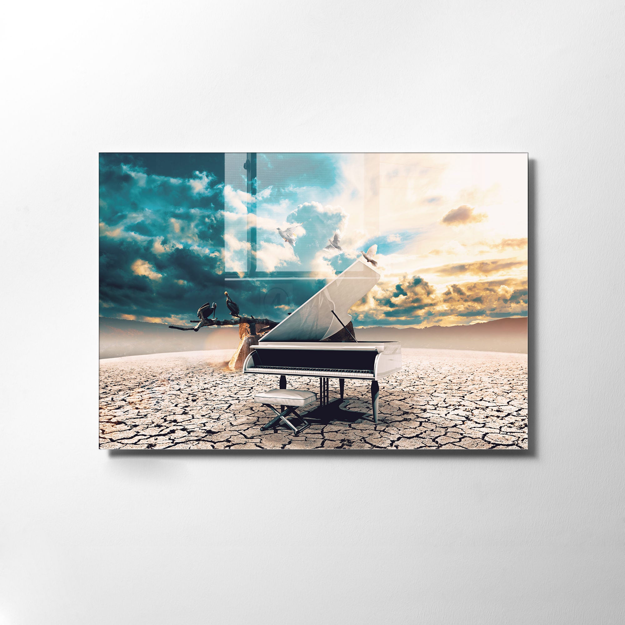 Quadro Decorativo em Vidro Temperado Multicolor 50x70cm - Arte Moderna para Transformar o Seu Espaço