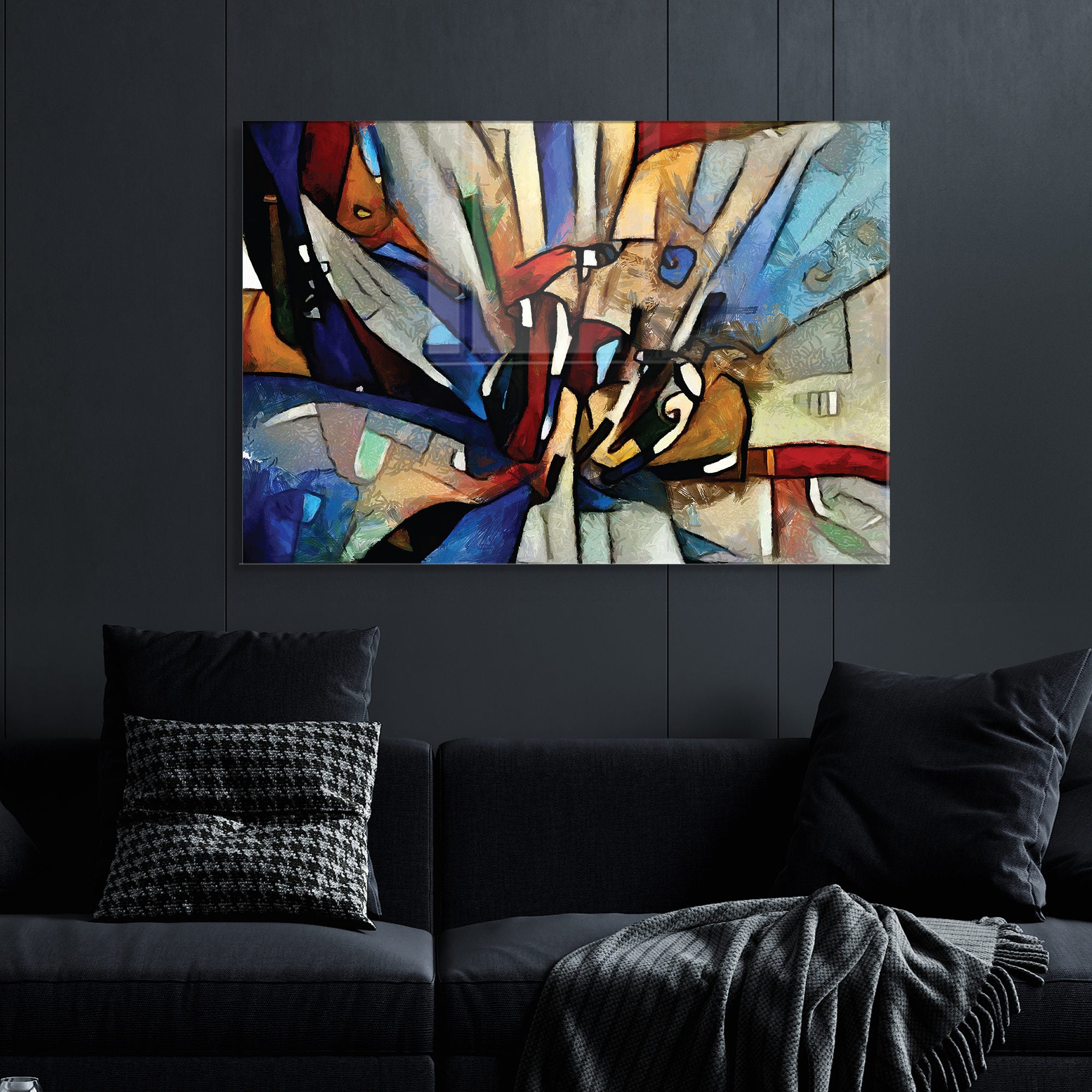 Quadro Decorativo em Vidro Temperado Multicolor 45x65cm - Arte Moderna para Transformar o Seu Espaço