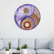 Pintura Decorativa em Vidro Temperado Multicolor - 60cm de Diâmetro, Espessura 4mm