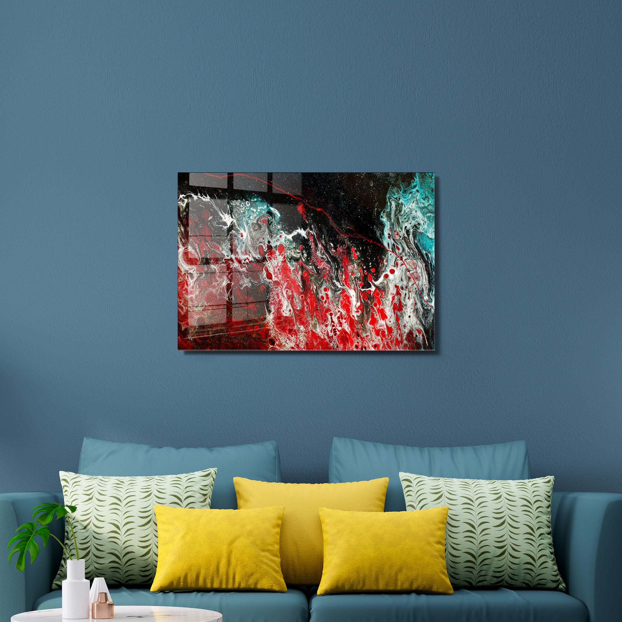 Quadro Decorativo em Vidro Temperado Multicolor 30x45cm - Arte Moderna para Decoração de Interiores