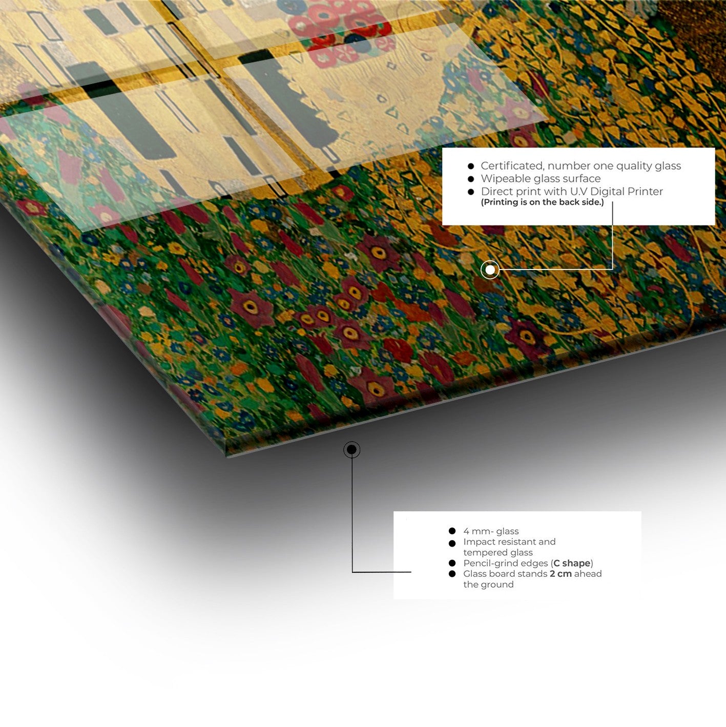 Quadro Decorativo em Vidro Temperado Multicolor 45x65cm - Arte Moderna para Transformar o Seu Espaço