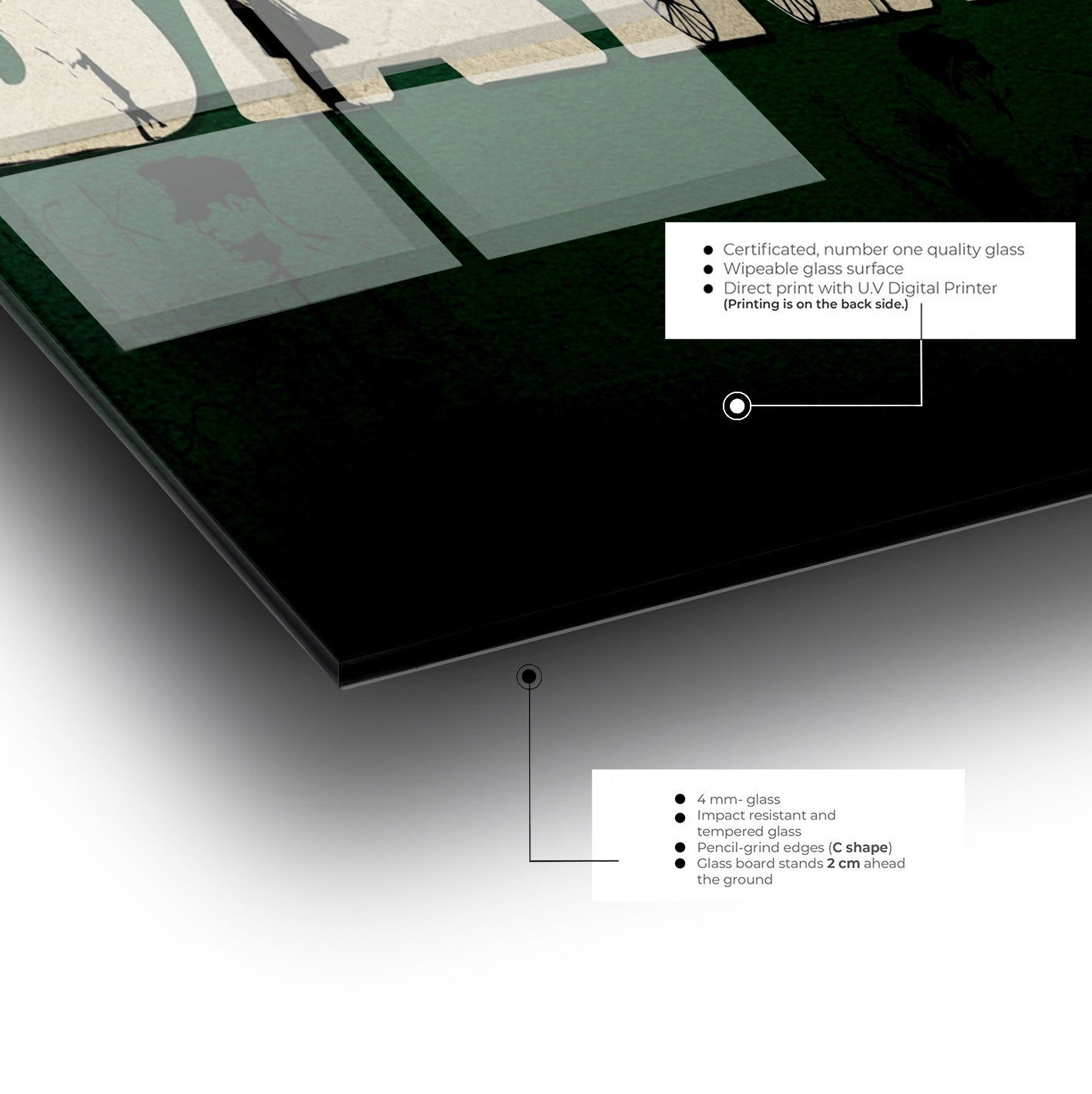 Quadro Decorativo em Vidro Temperado Multicolor 70x100cm - Arte Moderna para Transformar o Seu Espaço