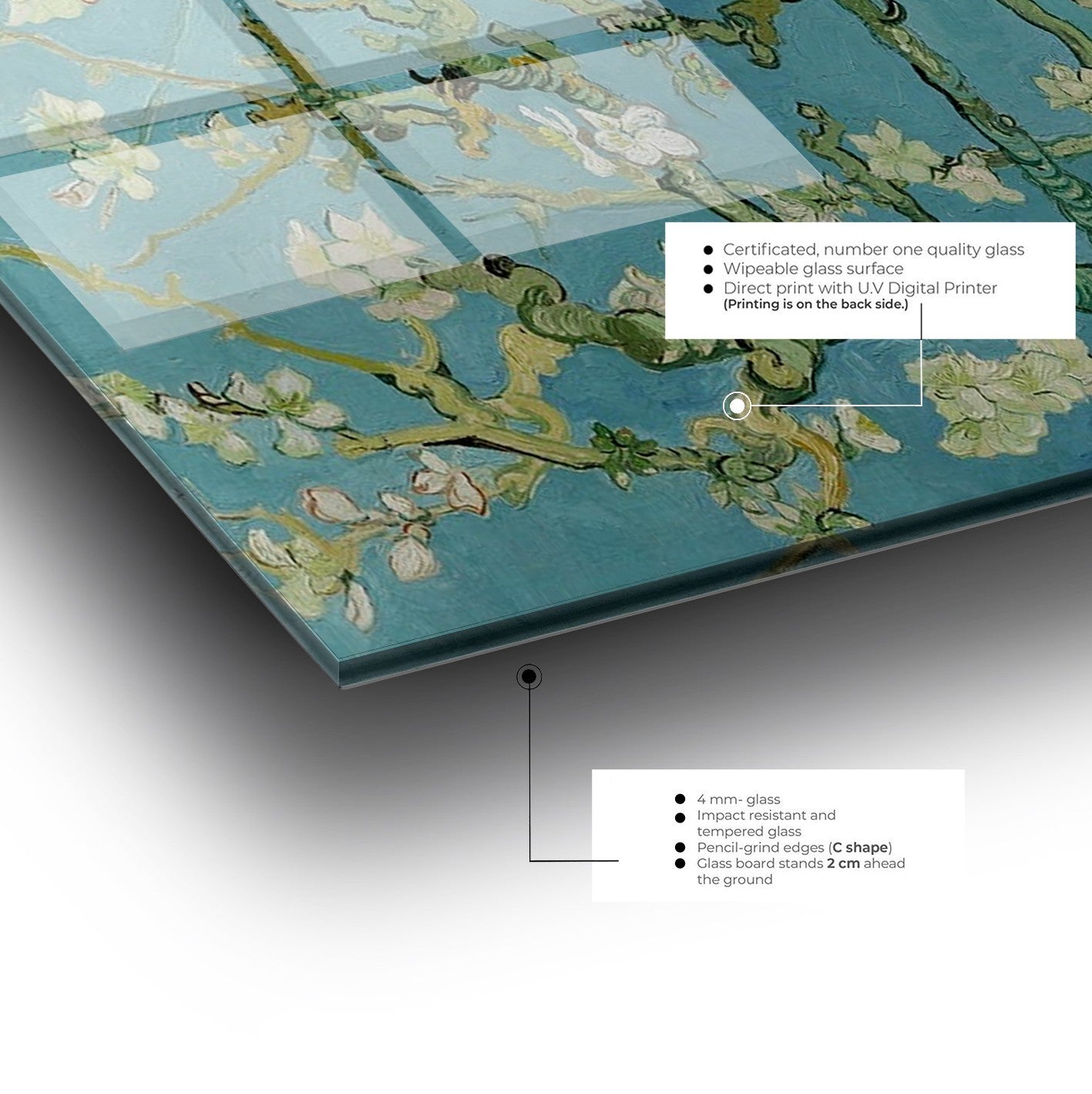 Quadro Decorativo em Vidro Temperado Multicolor 70x100cm - Arte Moderna para Transformar o Seu Espaço