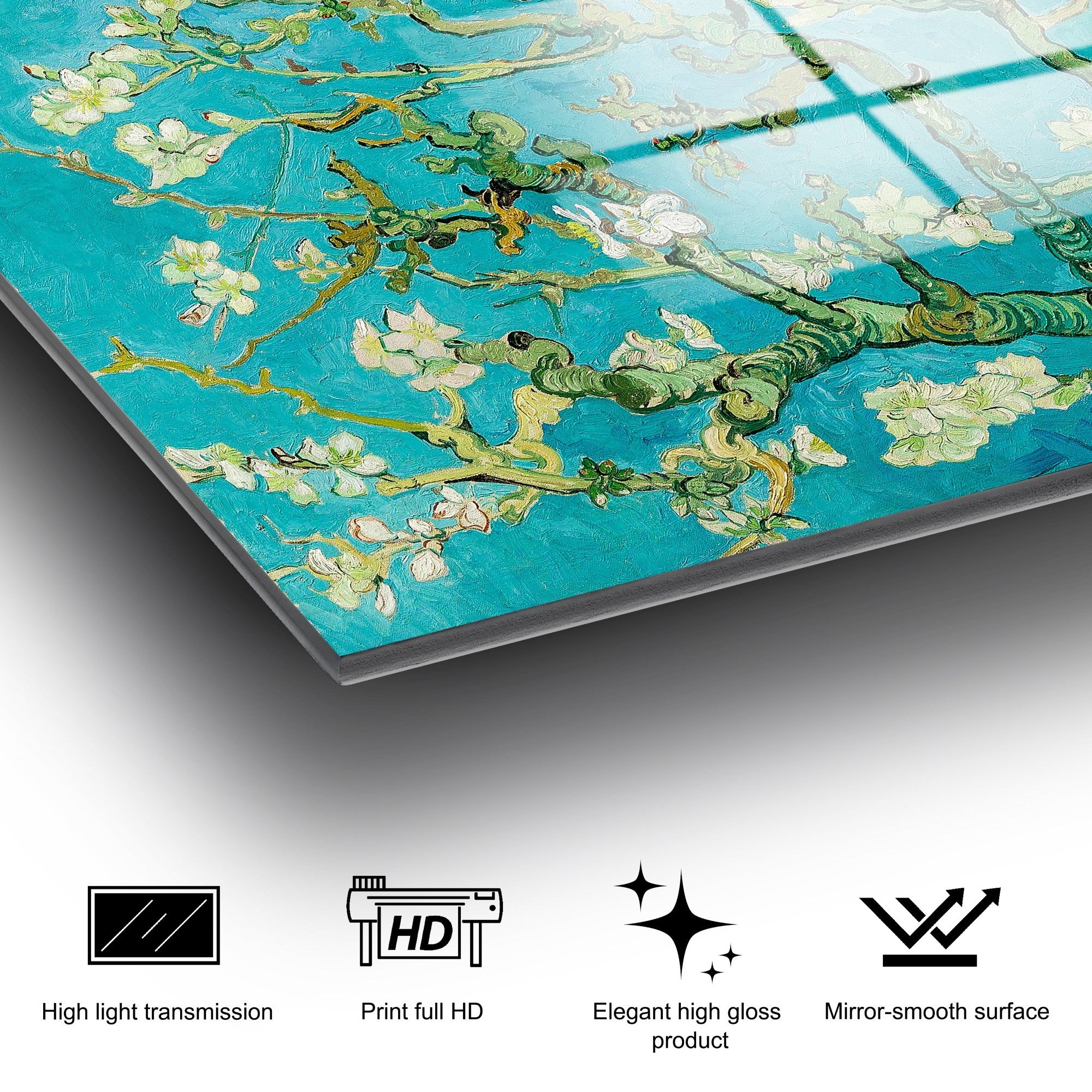 Arte Decorativa em Vidro Temperado UV-037 - Pintura Multicolor 50x70cm - Qualidade Premium 4mm