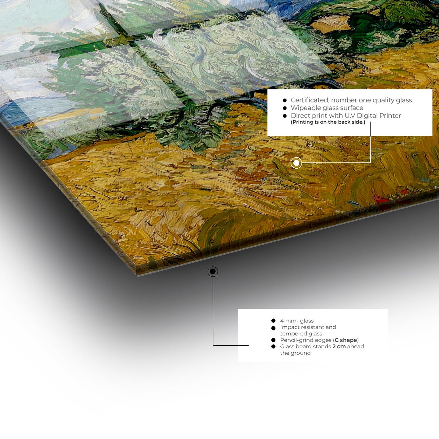 Quadro Decorativo em Vidro Temperado Multicolor 70x100cm - Arte Moderna para Transformar o Seu Espaço