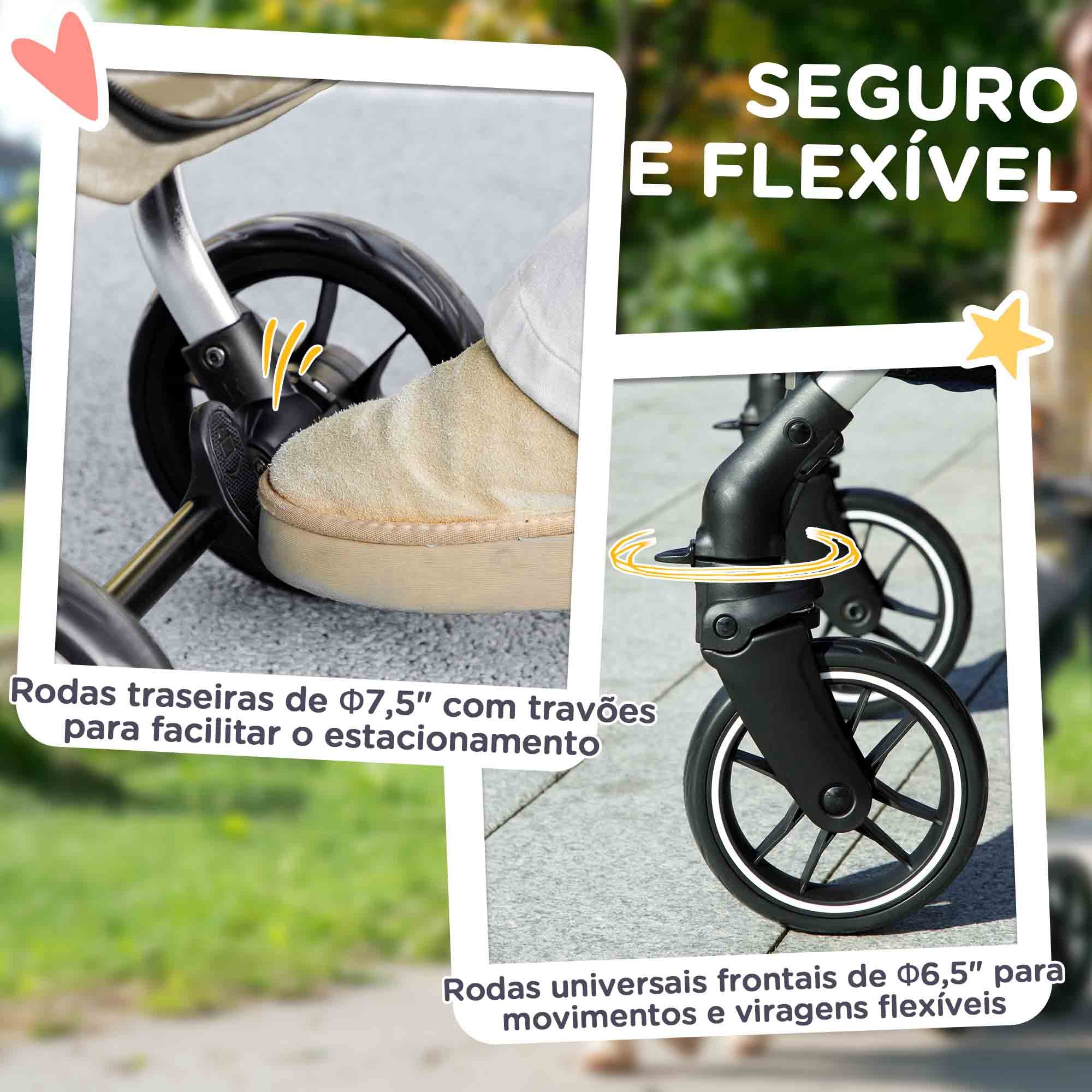 Carrinho para Cães Dobrável 80x48,5x106 cm - Cor Cáqui