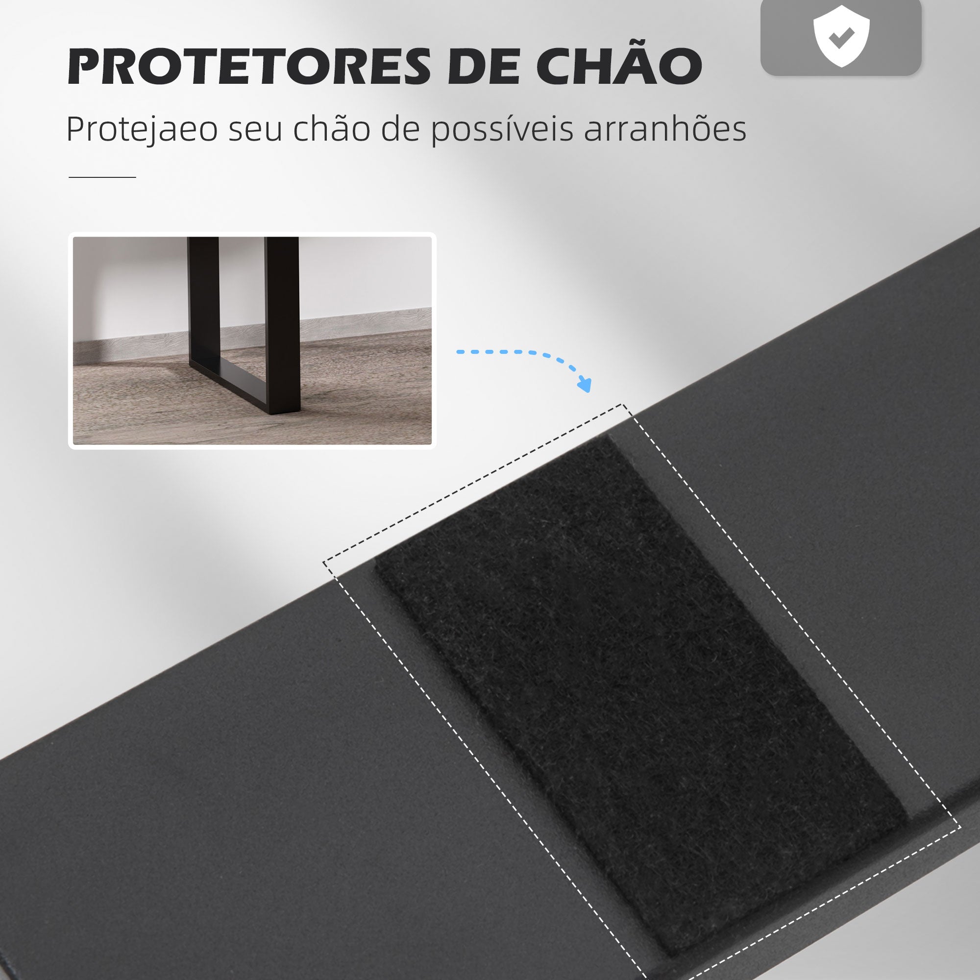 Conjunto de 2 Pés para Mesa – 60x72 cm – Cor Preta – Aço