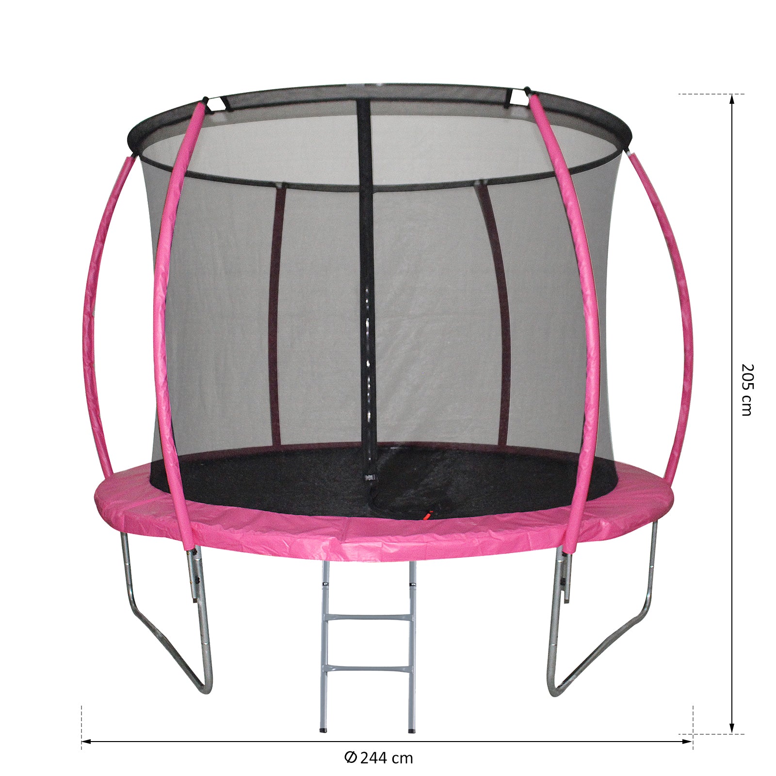 Trampolim de Jardim Rosa Φ244cm para Crianças e Adultos