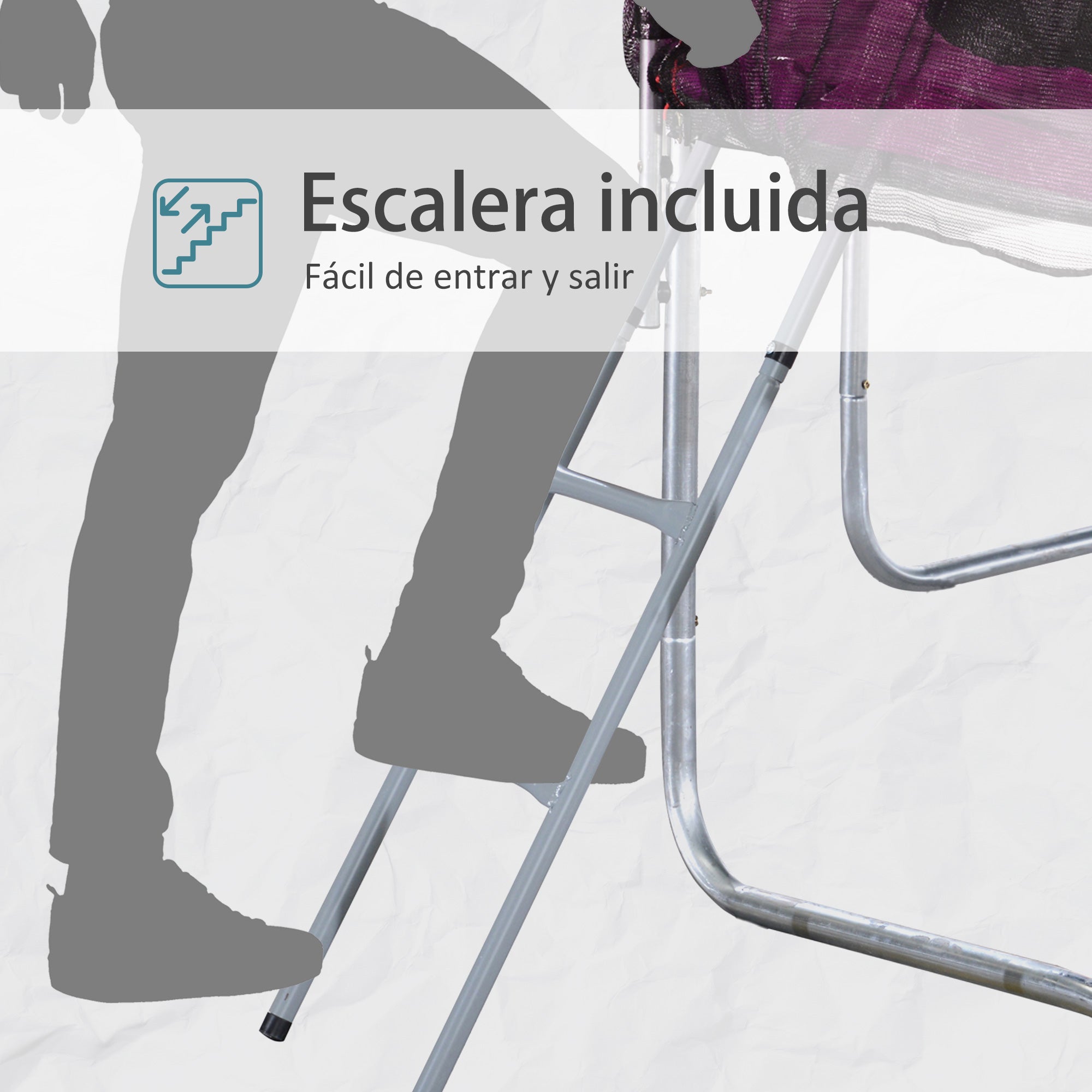Trampolim de Jardim Rosa Φ244cm para Crianças e Adultos