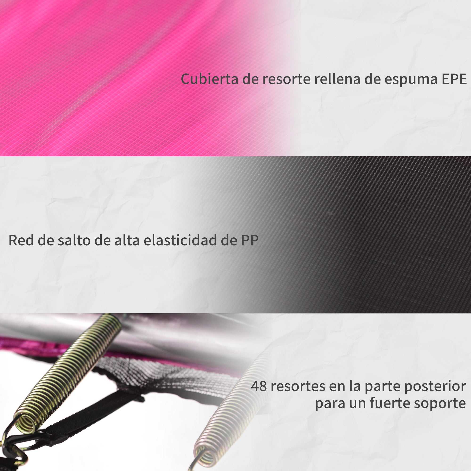 Trampolim de Jardim Rosa Φ244cm para Crianças e Adultos