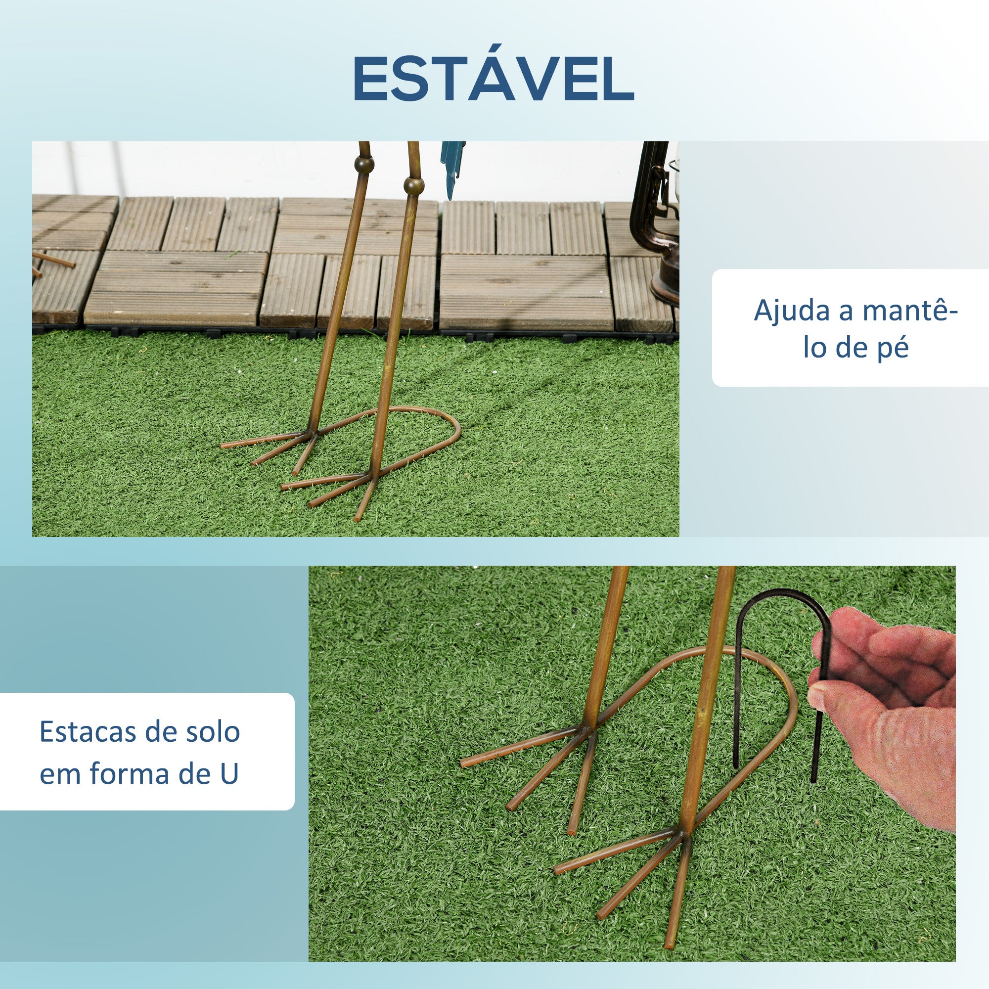 Estátuas de Jardim Cegonha 26x15x74 cm Azul