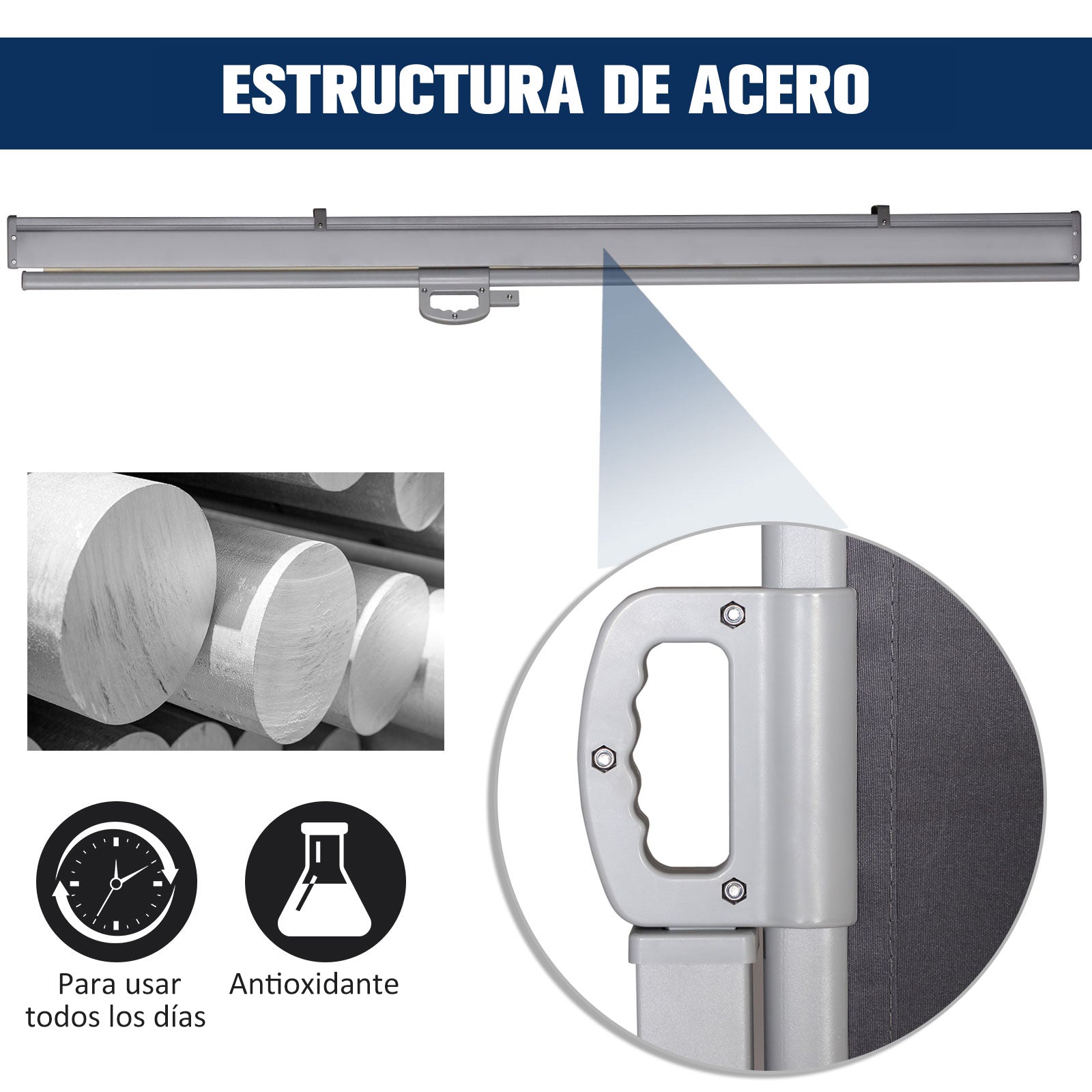 Toldo Lateral Retrátil 300x180cm Cinza