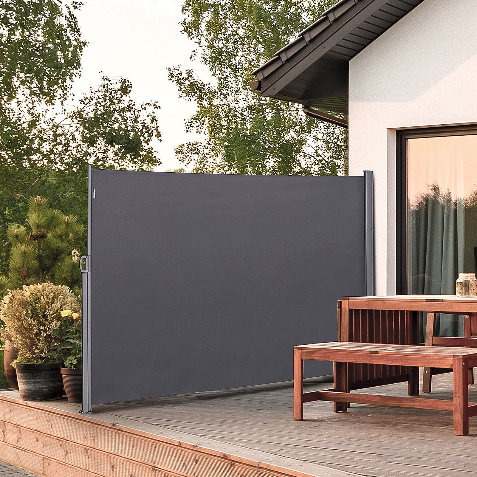 Toldo Lateral Retrátil 300x180cm Cinza