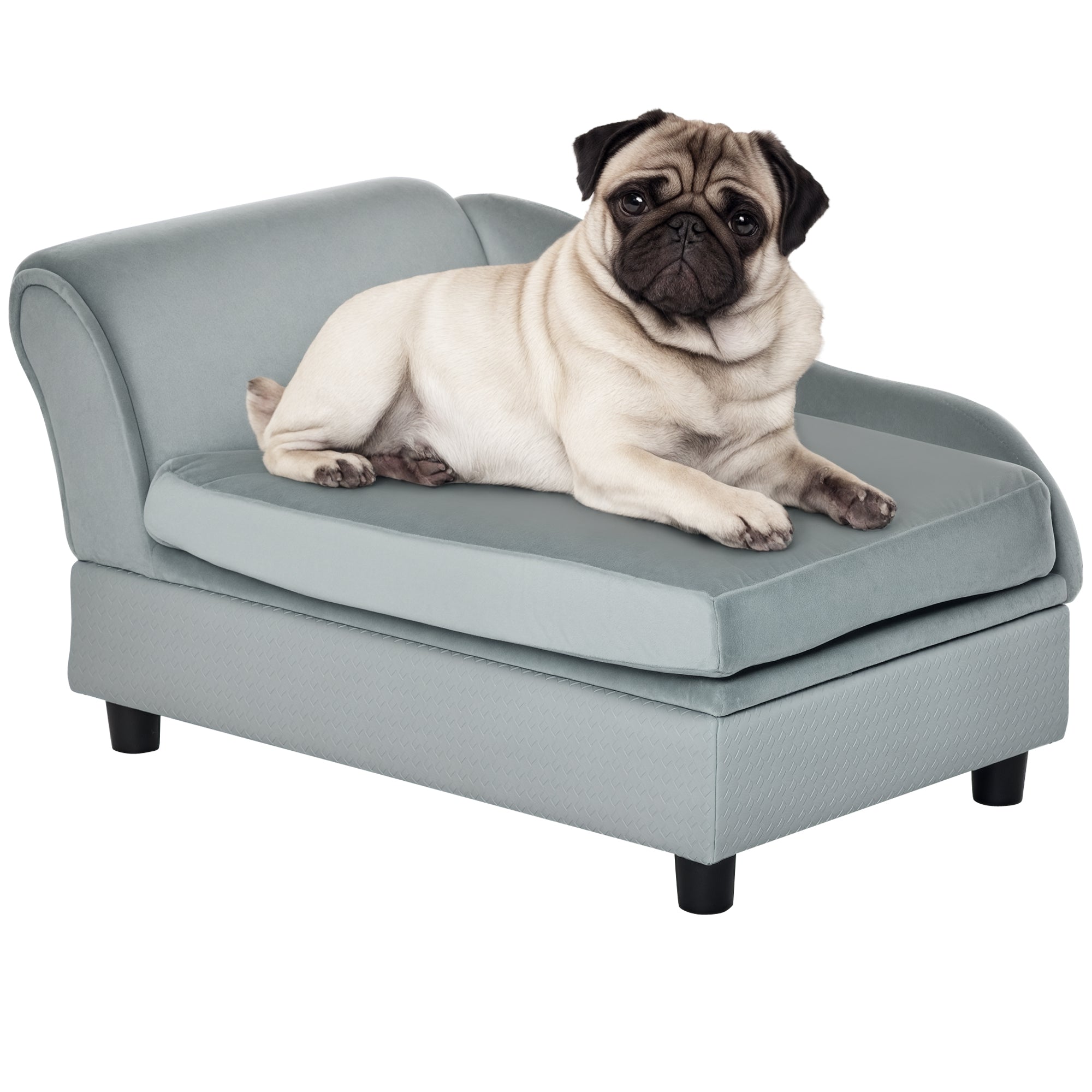 Sofá para Animais de Estimação Cinzento Claro 76x45x43 cm - Conforto e Elegância para Cães e Gatos Pequenos