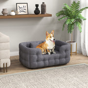 Cama para Cães Médios 90x60x35 cm Cinza com 2 Almofadas