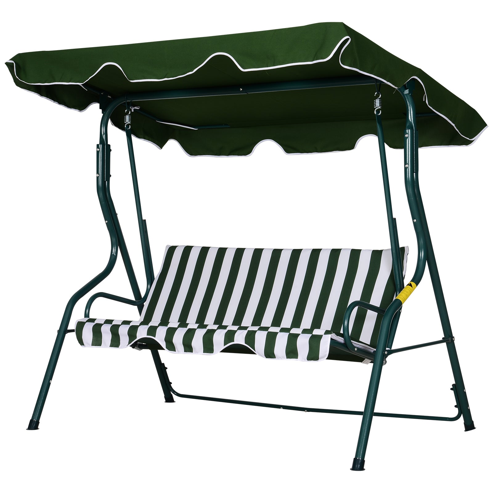 Baloiço de Jardim 3 Lugares 170x110x153cm Verde e Branco