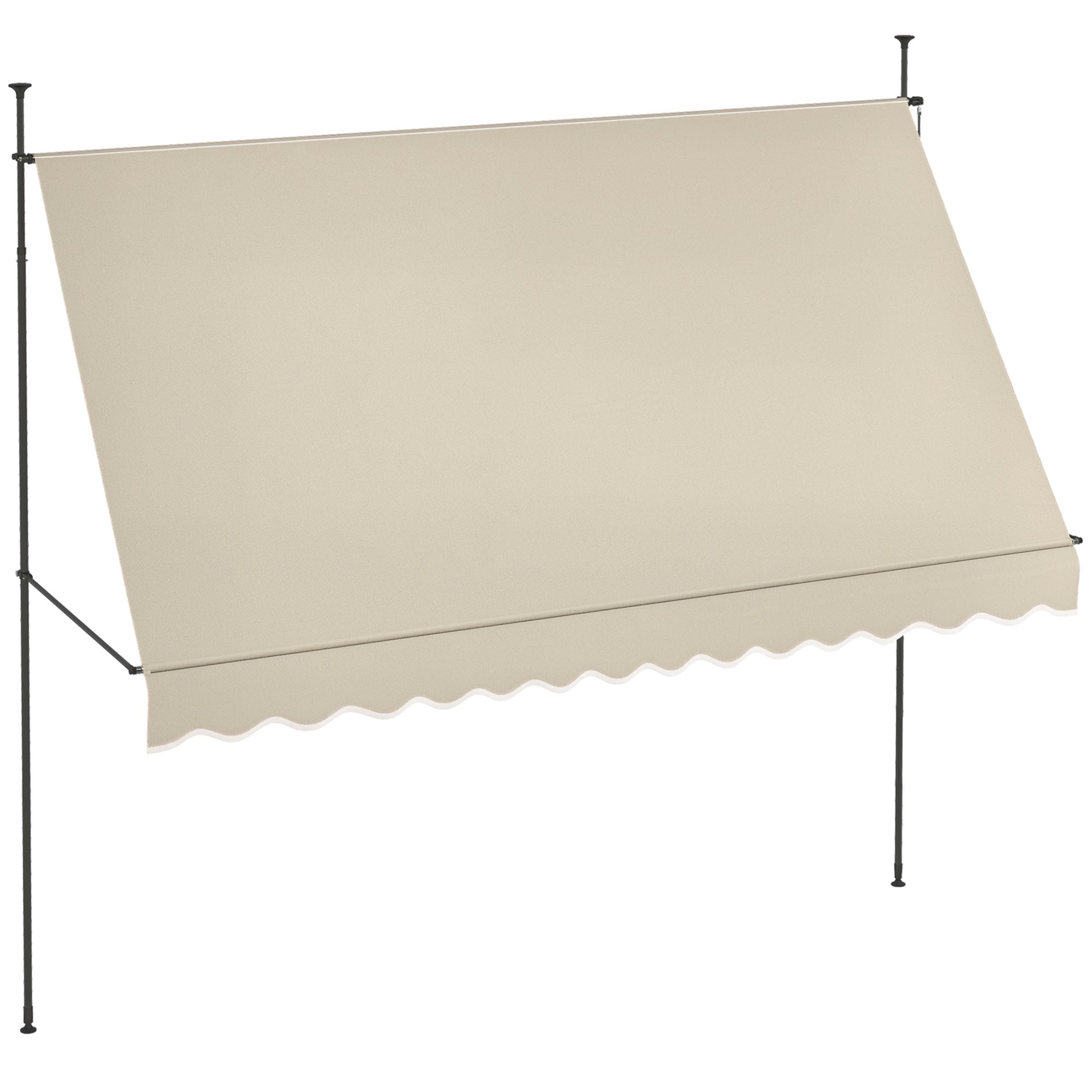 Toldo Manual Retrátil 350x120x210-300 cm - Cor Areia