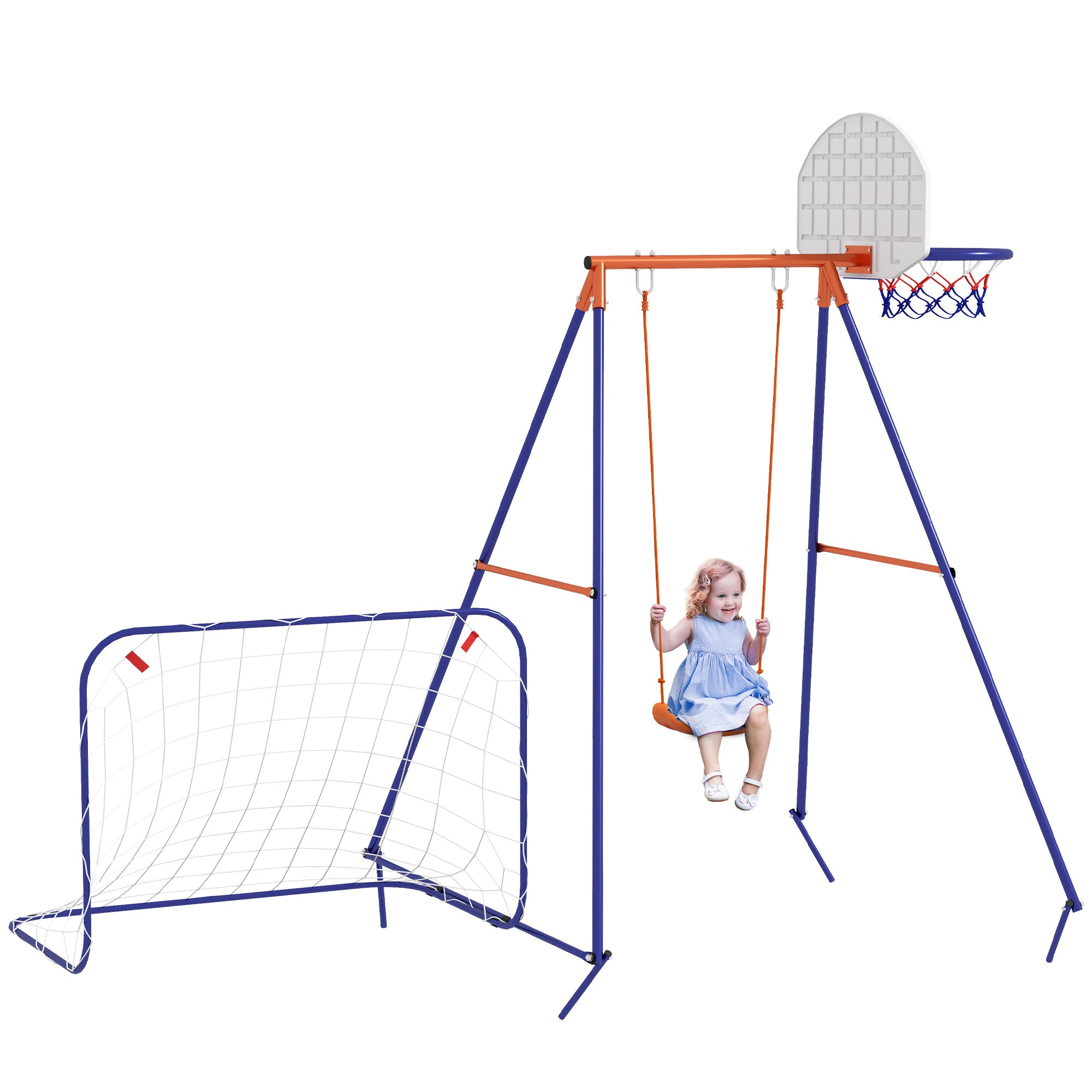 Baloiço Infantil 3 em 1 Multicor 195x154x220 cm