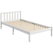 Estrutura de Cama de Madeira Branca 198x96x70 cm para Colchão 190x90 cm