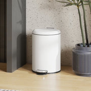 Balde de Lixo 20L Creme Branco 36x30x44 cm com Pedal e Tampa Suave