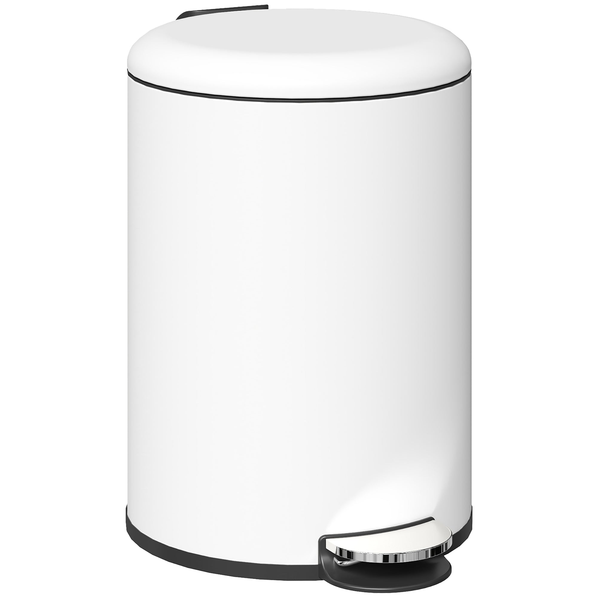 Balde de Lixo 20L Creme Branco 36x30x44 cm com Pedal e Tampa Suave