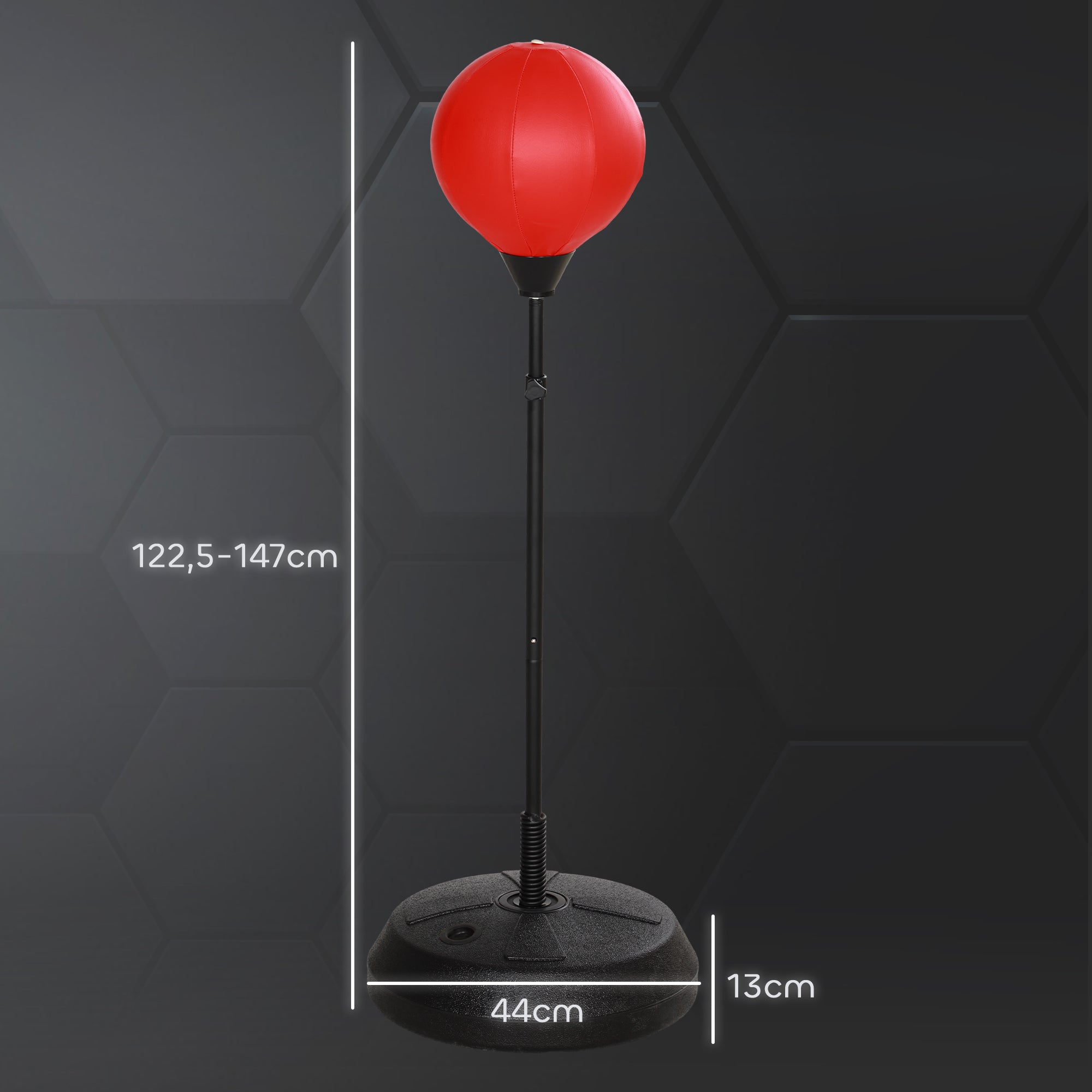 Kit de Boxe para Crianças - Altura Ajustável 122,5-147 cm - Vermelho