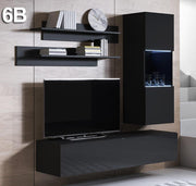 Conjunto de móveis Leiko 6B preto (1,6m)