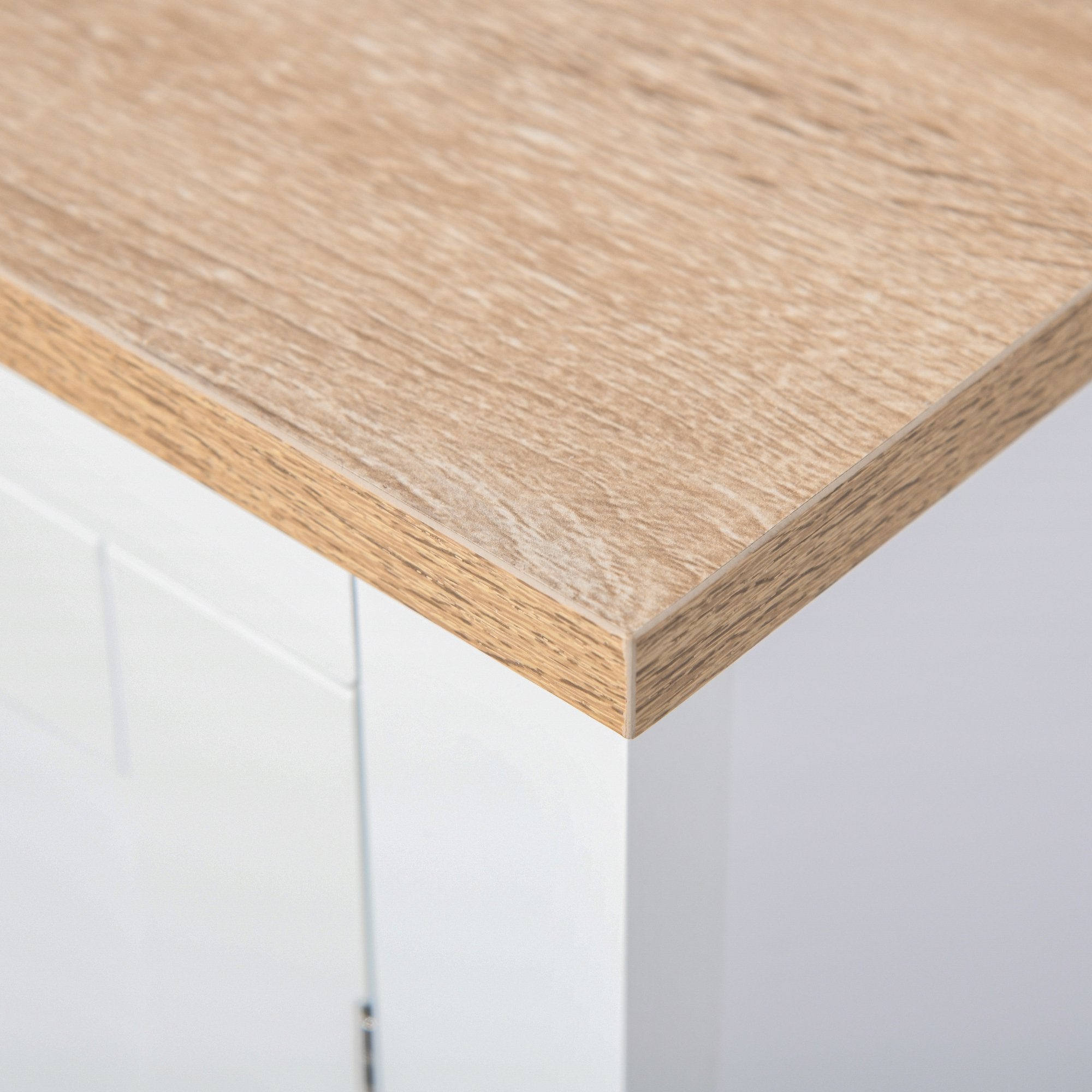 Móvel para Lavatório Branco e Madeira 60x30x60cm - Armazenamento e Elegância