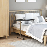 Mesa Auxiliar com Rodas - 77x40x76-100 cm - Preto e Prata