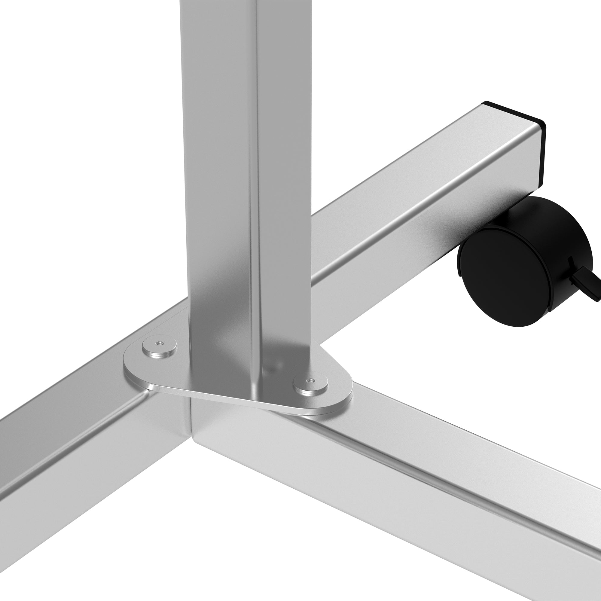 Mesa Auxiliar com Rodas - 77x40x76-100 cm - Preto e Prata