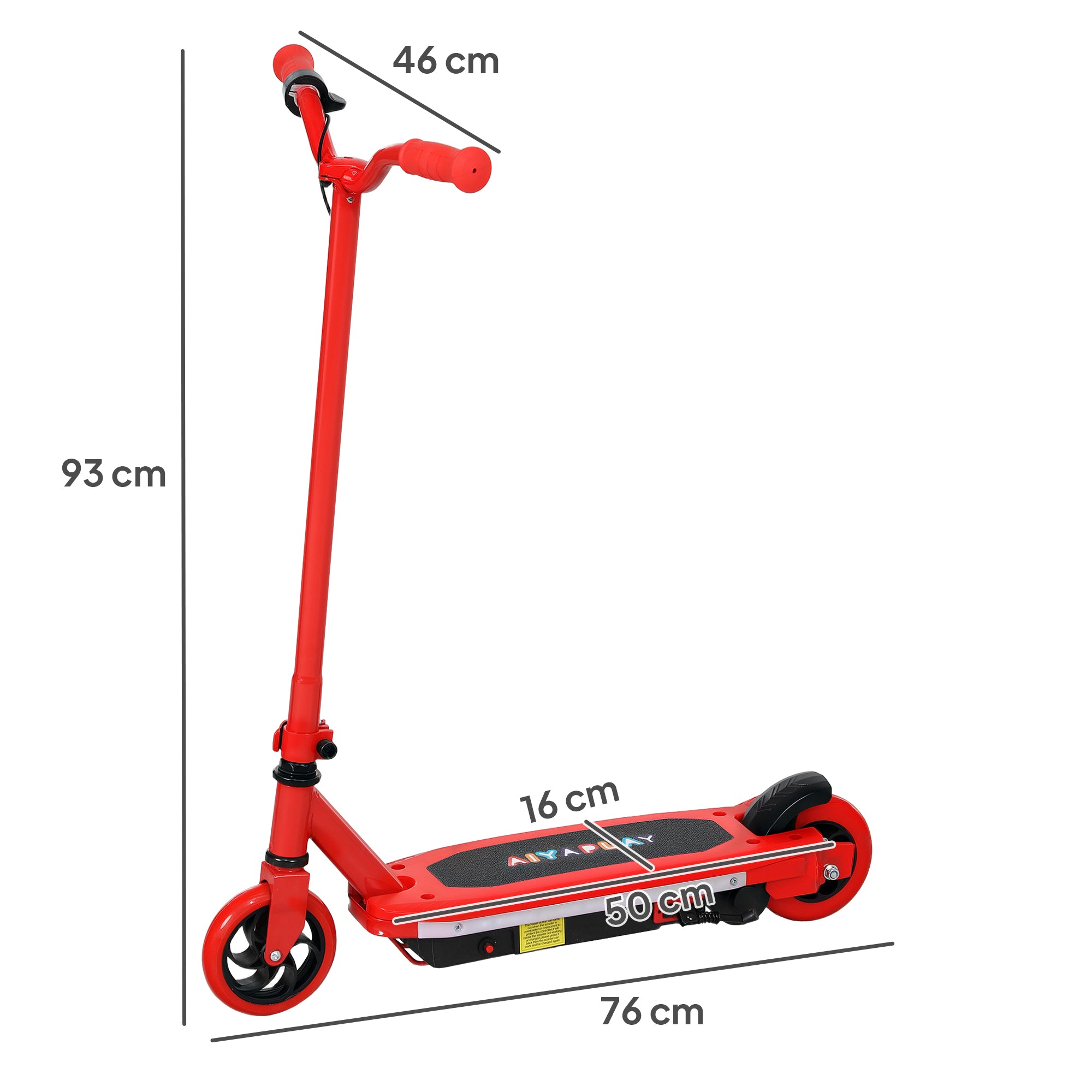 Trotinete Elétrica para Crianças 6-14 Anos - Vermelho (76x46x93 cm)