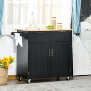Carrinho de Cozinha 104x46x91 cm Preto - Organizador de Cozinha com Gavetas e Rodas