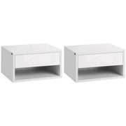 Conjunto de 2 Mesas de Cabeceira Flutuantes 37x32x21 cm - Branco