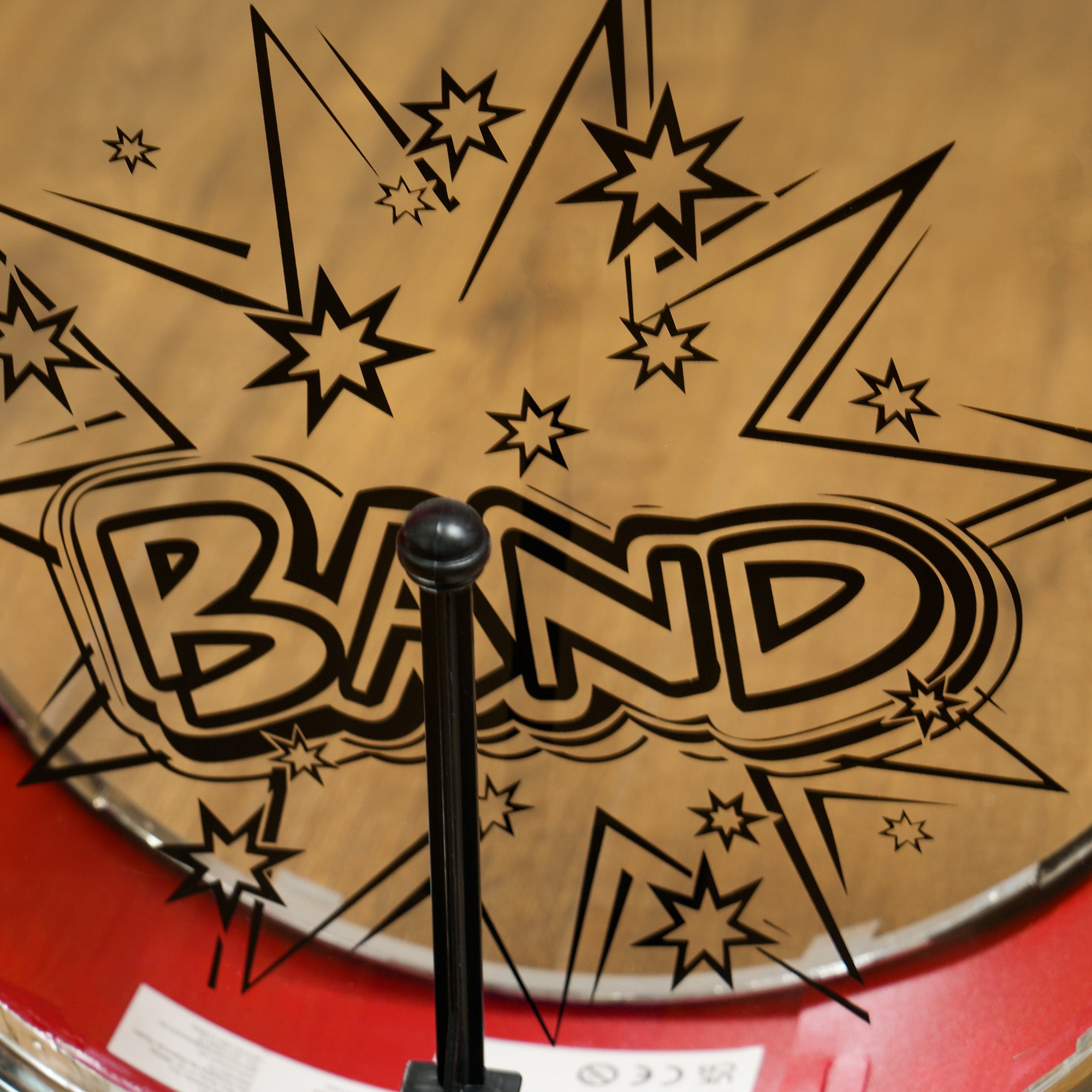 Bateria Infantil com Banco Vermelho 65x22x57 cm