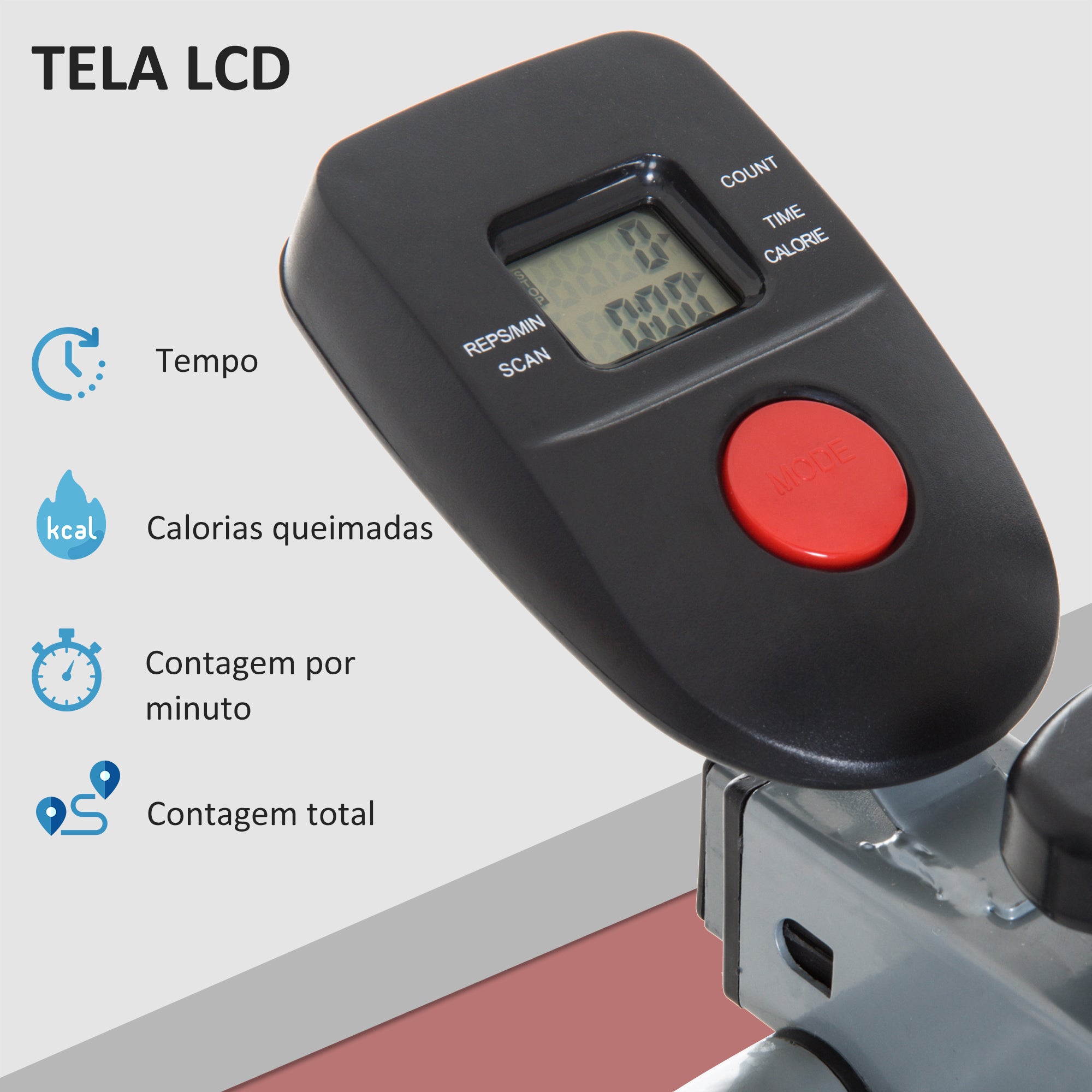 Bicicleta Elíptica Ajustável 96x60x152 cm Cinza Claro