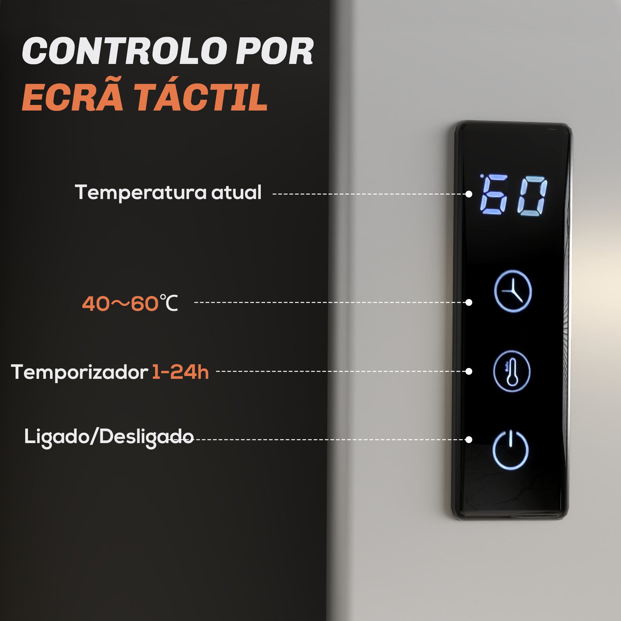 Toalheiro Elétrico de Parede Branco 47,5x9,5x49 cm