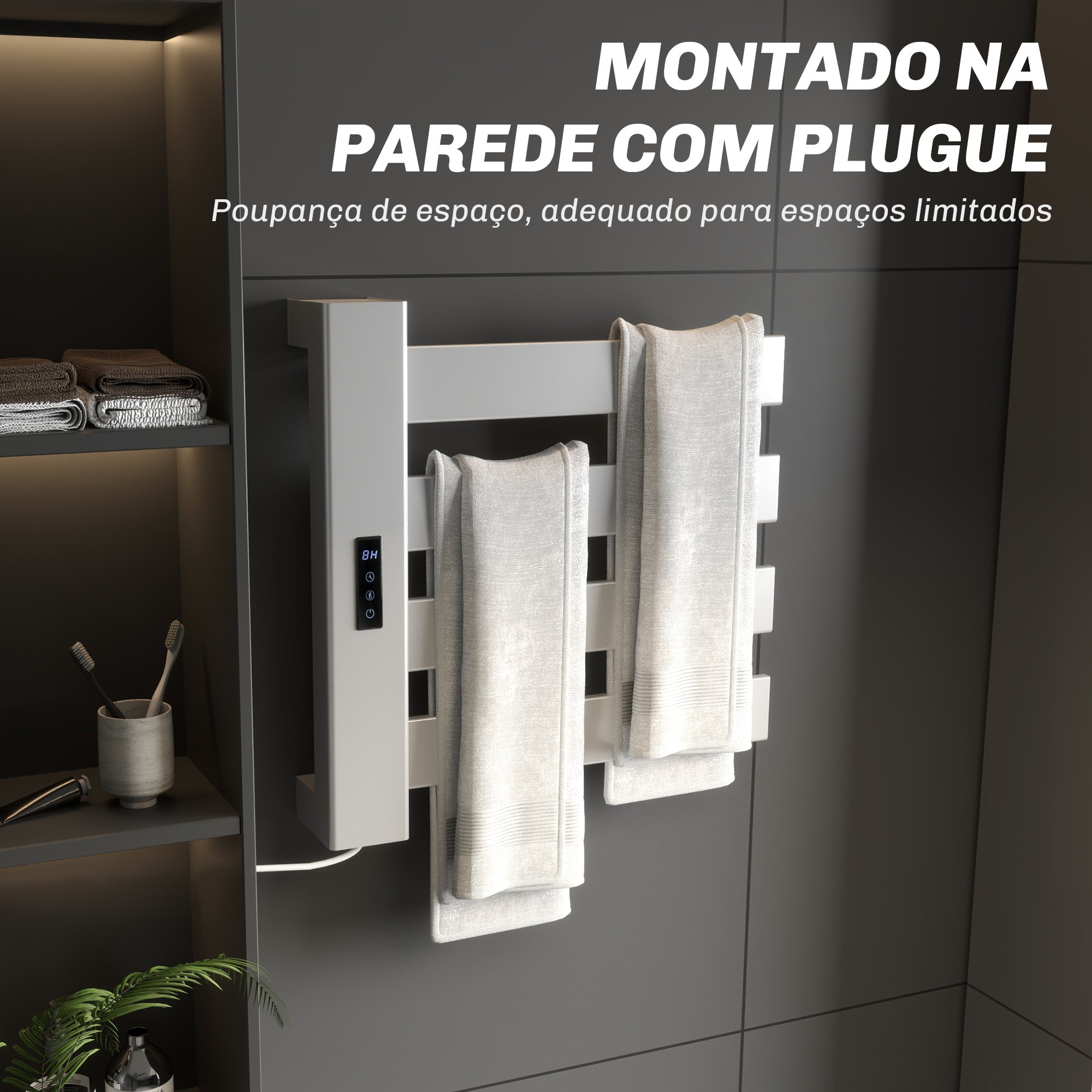 Toalheiro Elétrico de Parede Branco 47,5x9,5x49 cm