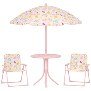 Conjunto Mesa e Cadeiras Infantil Borboletas Rosa Ø49,5x50 cm