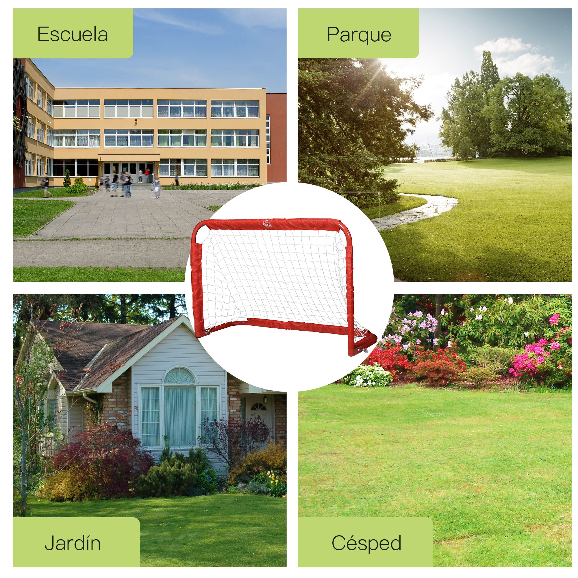 Conjunto de 2 balizas de futebol dobráveis vermelhas 90x36x60cm