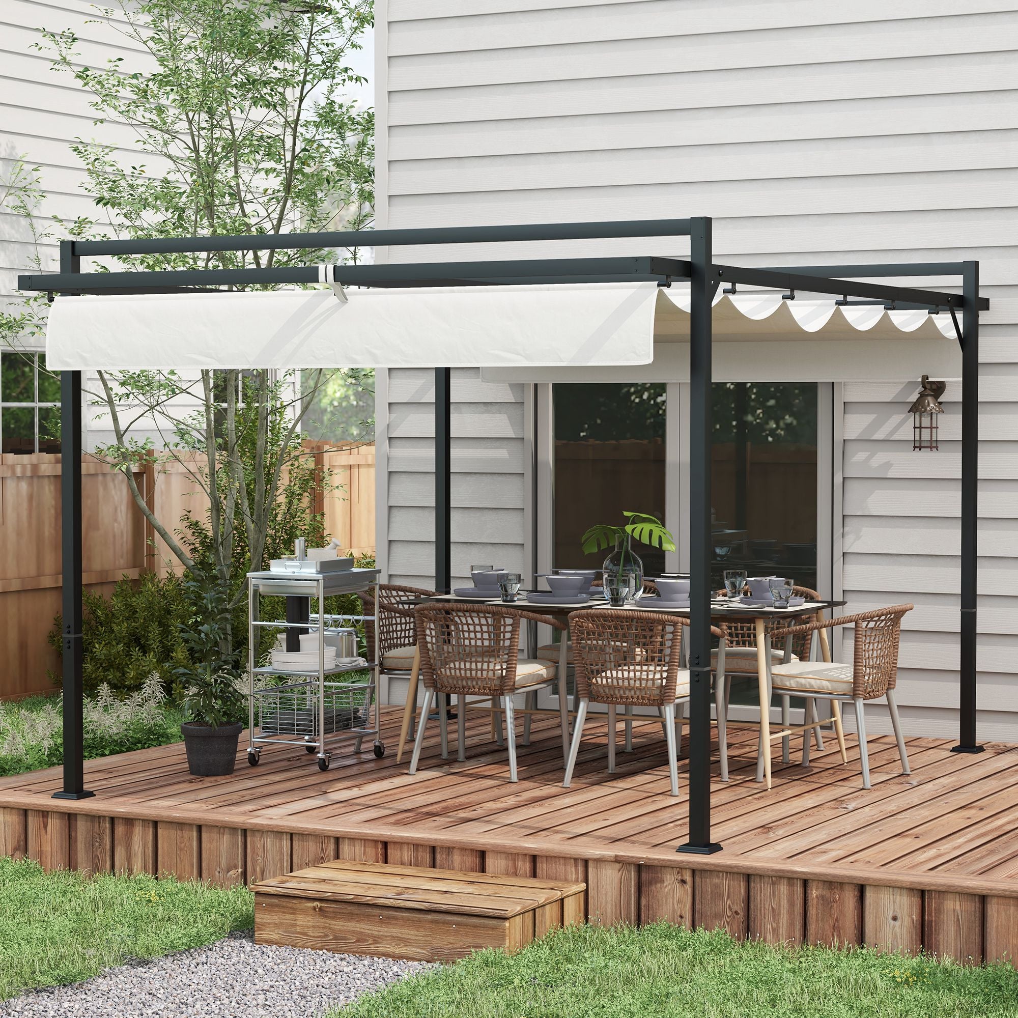 Pérgola de Jardim 297x397x235 cm - Branco